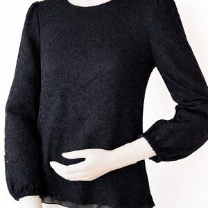 Vintage Dolce & Gabbana Black Lace Blouse – Italian Designer Sheer Top